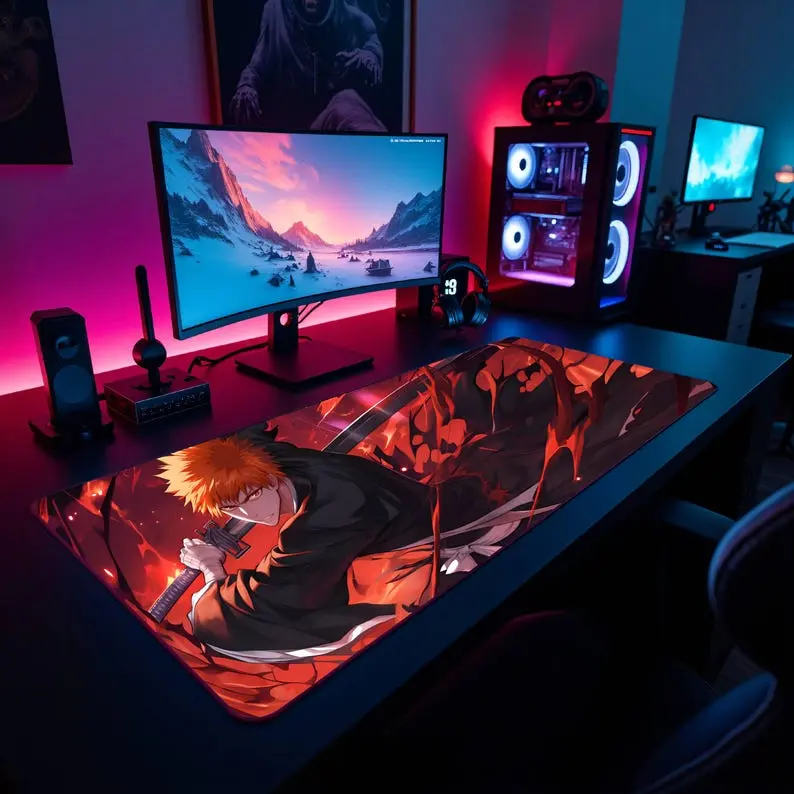 Ichigo Kurosaki Mouse Pad, Ichigo Kurosaki Desk Mat, Ichigo Kurosaki Gaming Pad, Ichigo Kurosaki Extended, Non-Slip, Waterproof, Anime Gift