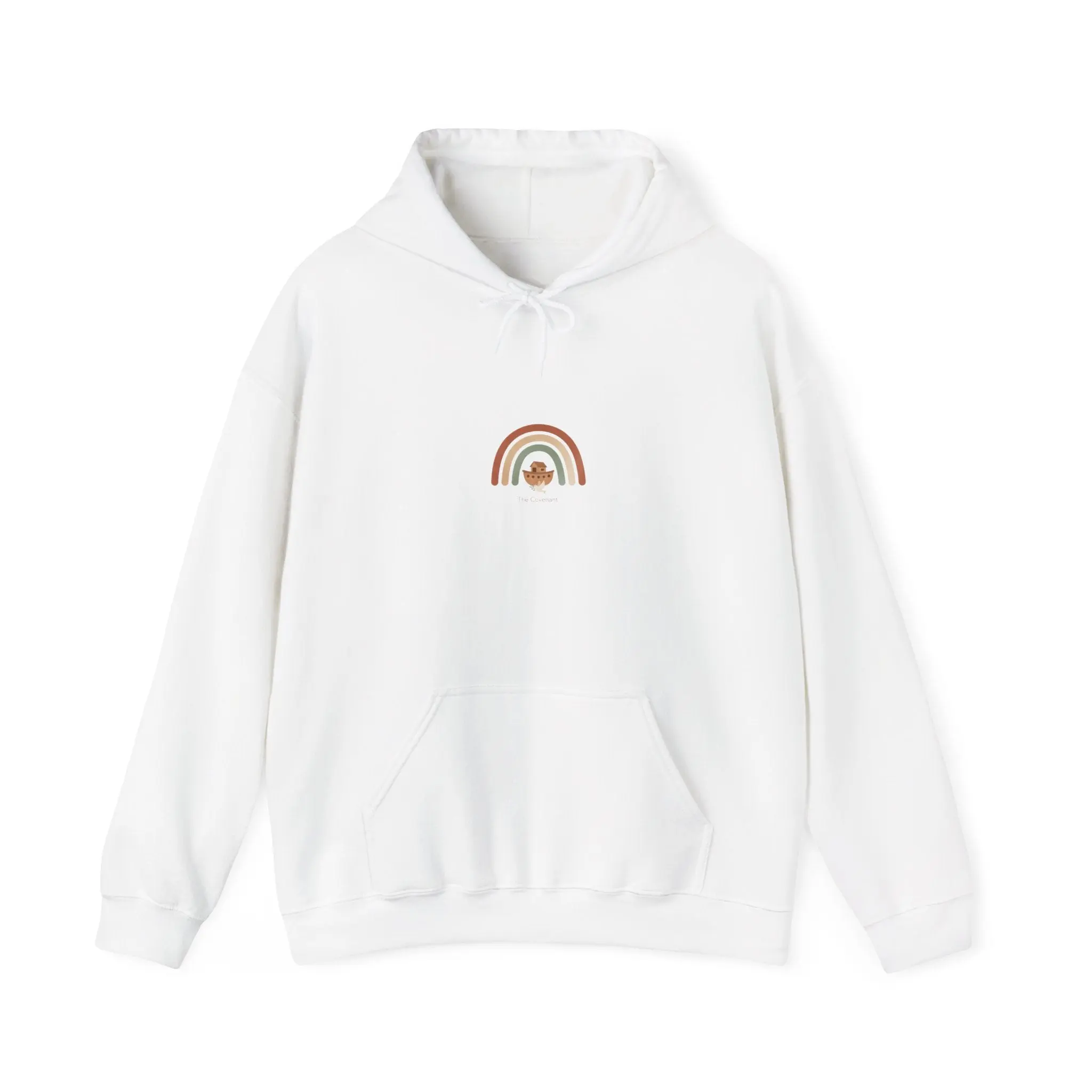 Minimal Boho Rainbow Hoodie — Tiny Floral Rainbow Graphic Sweatshirt