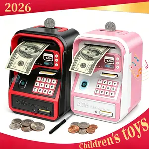 Plastic ATM Coin Piggy Bank Cash Saving Box Toy for Kids, Back-to-School Sale Item, Ideal Children's Day Gift