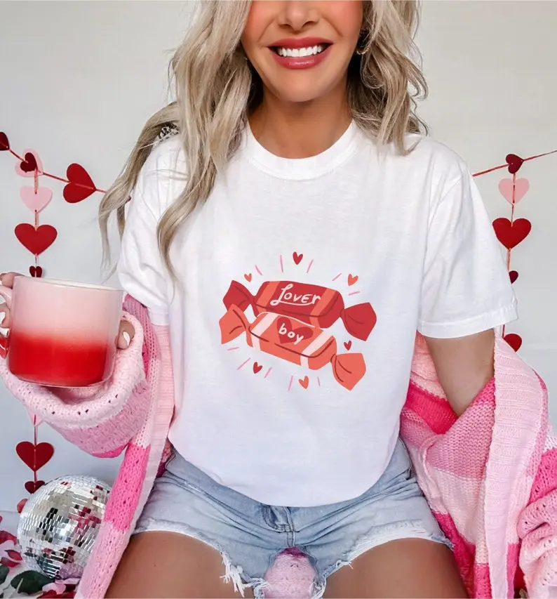 Comfort Colors Lover Boy Shirt, Valentines Day T-Shirt, Valentine Lover Tee, Cute Candy TShirt, Gift for Him/Them, Gift for Boyfriend,