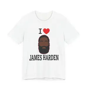 I Love James Harden Cavaliers T-Shirt - Men's Adult Sizes, 100% cotton tee, unisex style