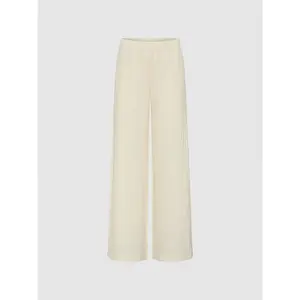 URBAN REVIVO Women's Basic Plain Casual Wide Leg Polyester Pants - 2026 Summer Elegant Minimalist Women's Clothes, Effortless Clothes, Elastic Waist, Fitted Hip, Style UWM660073