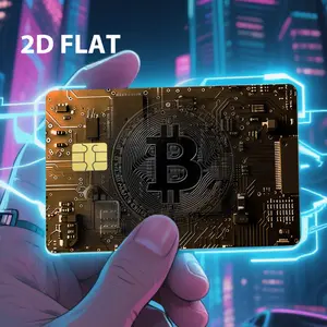 2pcs Set of Ornate Style 2D Pattern Credit Card Stickers, 2D Ornate Circuit Board Bitcoin Pattern, Debit Card Skin, Fun Bank Card Skin, Small Holiday Gift, Frosted Texture with a Comfortable Feel, Skin Suitable for Small Chip Cards
