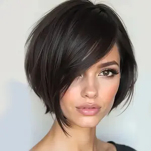 2025 Wholesale Arrivals ArrivalsGlueless Human Hair Wig - Natural Look, No Glue Needed, Rose Net Cap for Secure Fit - Everyday & Special Events - Women'S Short Hairstyle - Easy to Style with Curling/Irons/Flat Irons - Salon-Quality Hairstyle at Home, Shor