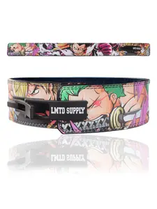 Anime Red Trio OP Lever Belt - Unisex Double Stitched Weightlifting Belt with Non-Slip Alloy Buckle