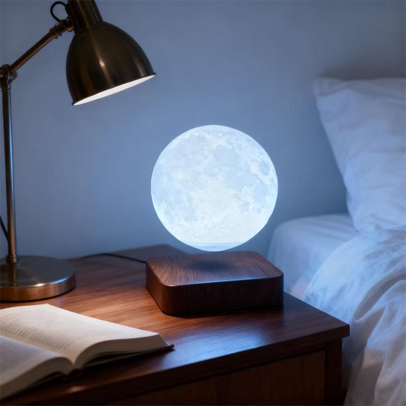 Magnetic Floating Moon Lamp - Levitating 3D Moon Night Light with 3 Color Modes, Spins Freely in Air, Cool Tech Gadget for Home Office Desk Decor, Bedroom Night Light, Unique Gift for Women, Kids, Birthday, Christmas
