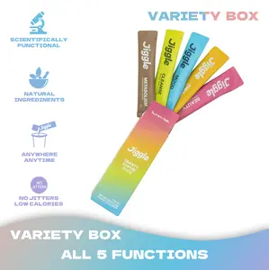 Jiggle 5 in 1 Wellness Functional Coffee Pack - Refreshing Beverage for a Jovial Day - Metabolism, Cleanse, Mood, Beauty and Energy funational coffee Drink