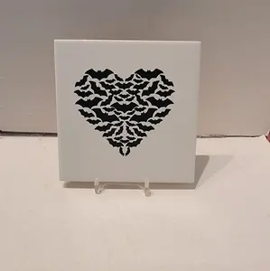 Bat Heart Ceramic Tile Coaster Tableware Customized