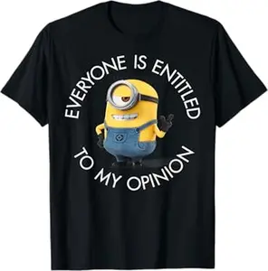 Despicable Me Funny Yellow Creature Tee Everyone Is Entitled To My Opinion Funny Graphic T-Shirt #Minions #DespicableMe #FunnyTShirt #GraphicTee #CartoonTee