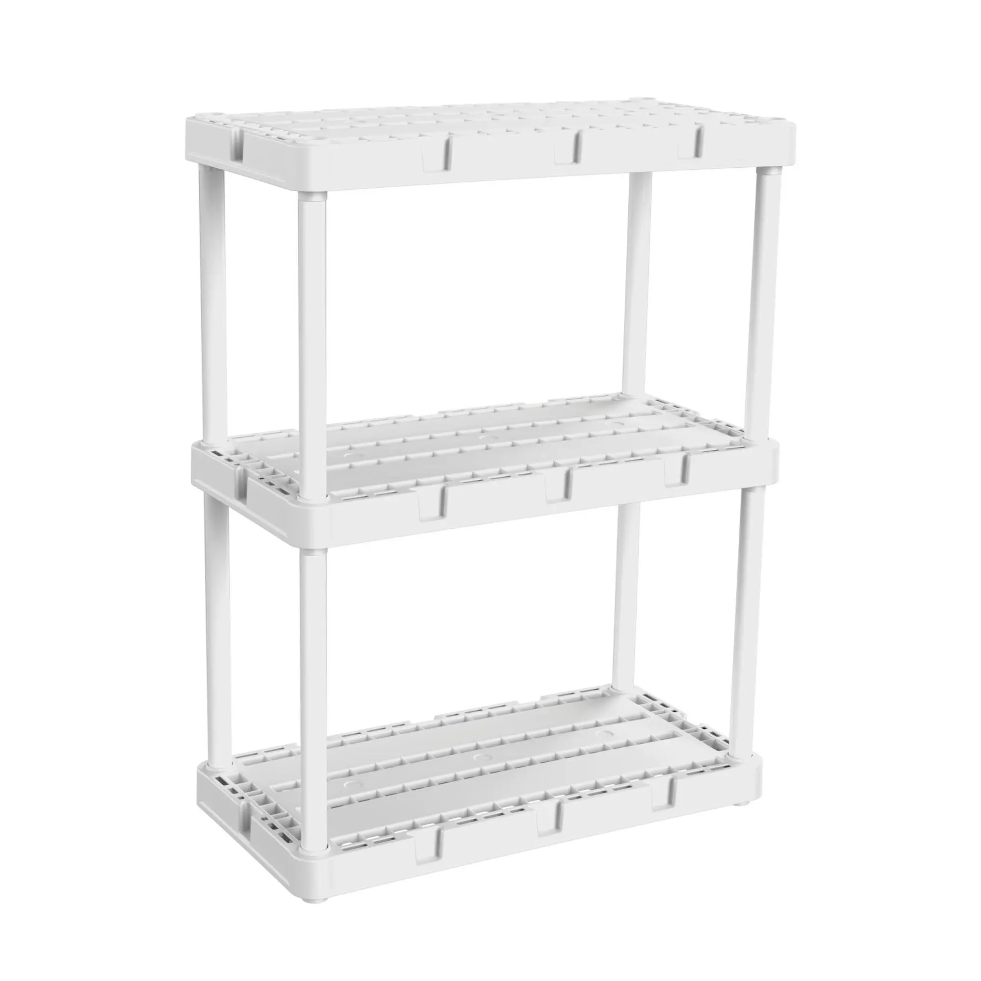 Gracious Living 3 Shelf Knect-A-Shelf Ventilated Light Duty Storage Unit, White Gracious Living 3 Shelf Knect-A-Shelf Ventilated Light Duty Storage Unit, White