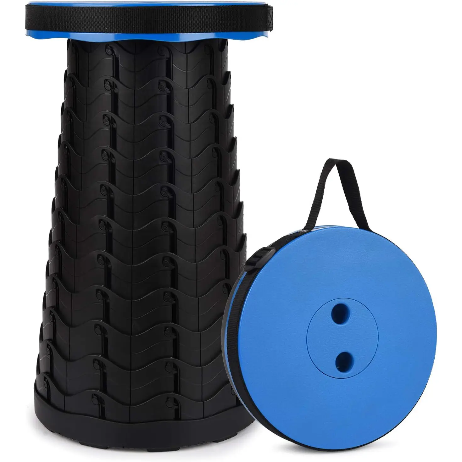Upgraded Collapsible Stool - Telescoping Portable Stool for Outdoor Adventures - Max Load Capacity 500lbs
