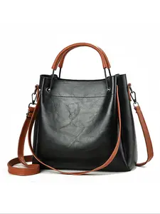 Luxury Peacock Bucket Bag for Women, Minimalist Solid Color Casual Fashion Style, Large Capacity Shoulder Handbag with Detachable Strap, Bucket Crossbody Bag