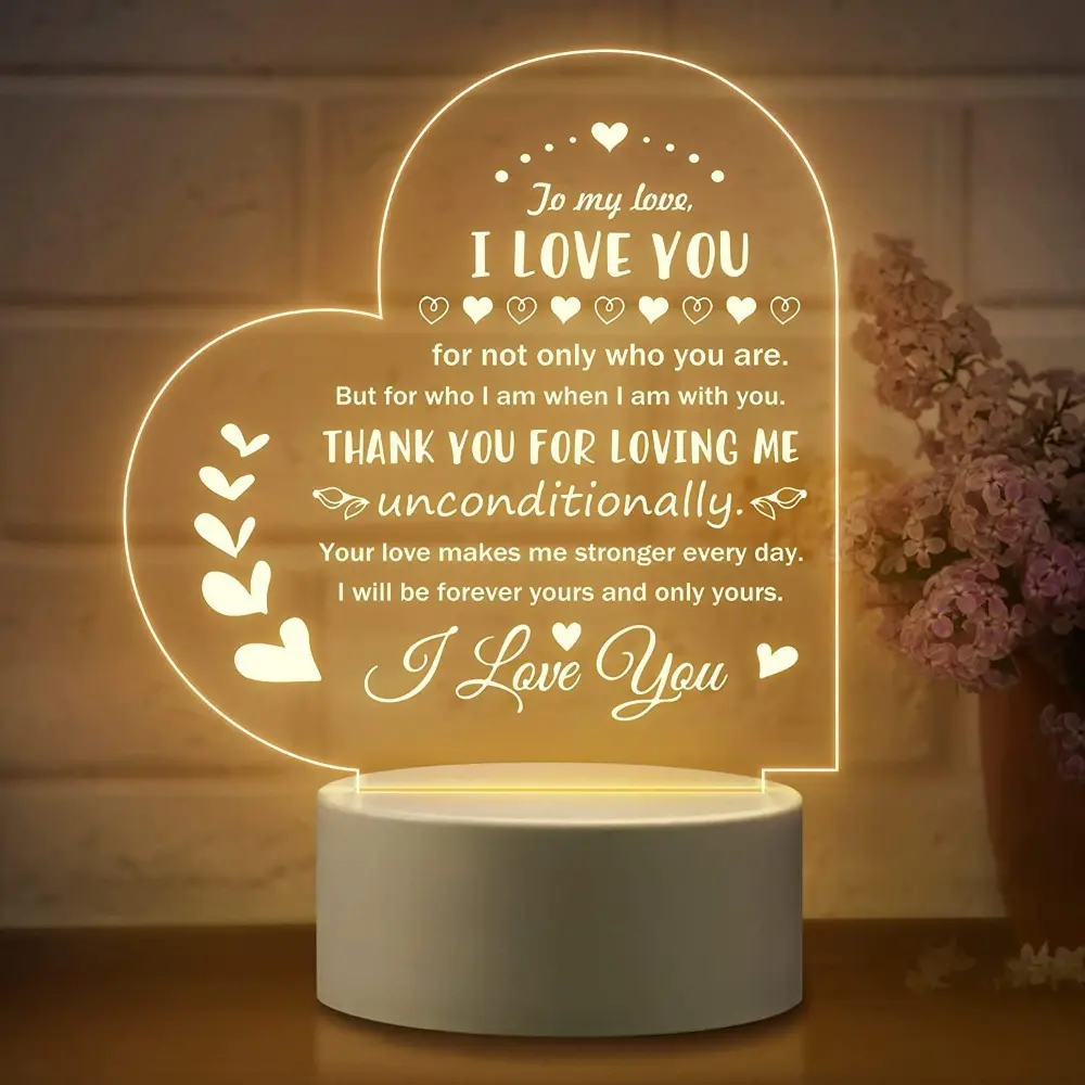 Decorative Night Light - Decorative Lighting, Ambient Indoor Lighting, Romantic Gifts for Her, GF Gift for Women Anniversary Valentine's Day Home Bedroom Decor