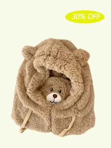 2026 New Year Surprise Discount! Cute Bear Hat for Women, Thick Knitted Ski Hat, [One-piece with Scarf], Limited Gift for Best Friends and Girlfriends, Perfect for Everyday Warmth, Shopping, and Dates, Beanie Fitted