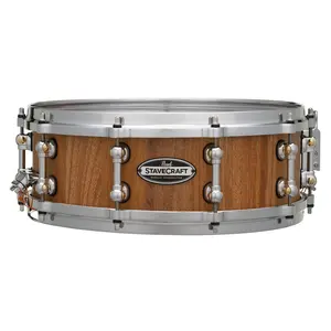 Pearl StaveCraft 14"x5" Maximum Volume Snare Drum with 20mm Makha shell, Thai Oak DadoLoc and MasterCast Die-Cast Hoops in Hand-Rubbed Natural Satin Finish