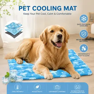 Summer Pet Ice Pad, Large Thick Water-Filled Cooling Mat, Waterproof Bite-Resistant, Dog Cat Cooler, Anti-Leak, Puppy Bed