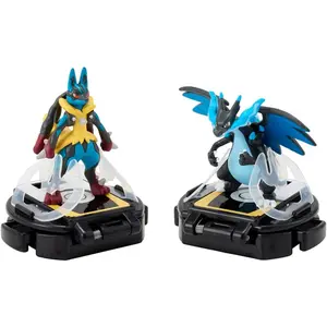 Pokemon Center Original Moncolle Battle Set Mega Lucario VS Mega Charizard X Figure Plastic Model