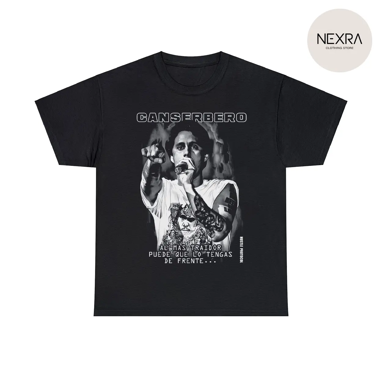 Canserbero Al Mas Trador Graphic Tee Pure Cotton Knitted Fabric Casual Crew Neck Short Sleeve T-Shirt Tops Trendy for Women for Men