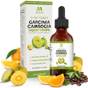3-in-1 Garcinia Cambogia Liquid Drops - Natrual Extract with Green Coffee Bean & Vitamin C - Support Health and Wellness - Stronger Than Pills & Capsules - Natural Raspberry Flavor - 2 fl oz (60 ml)