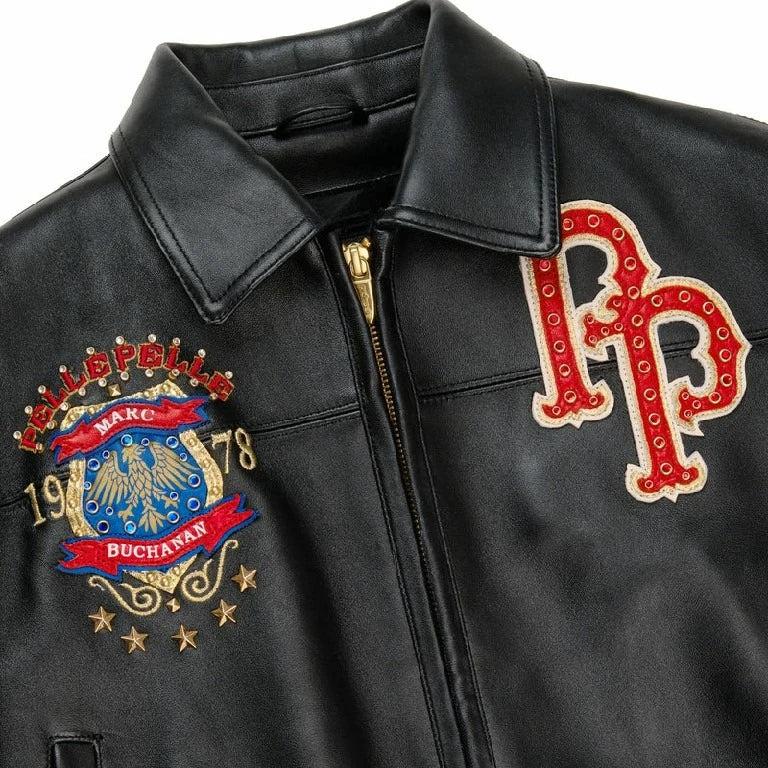 American Vintage Embroidered Faux Leather Jacket Mens Hip Hop Motorcycle Jacket Rivet Patch Eagle Pattern Flame Embroidery Y2K Style