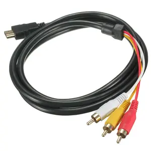 5FT HDMI Male To 3 RCA Video Audio AV Transmitter Adapter Cable HDTV 1080P