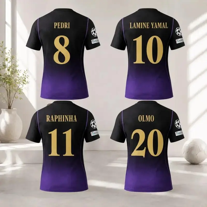 Unisex Purple Black Football Jersey, Breathable Short Sleeve Sports Shirt, Casual Game Day Fan Apparel, Modern Fit