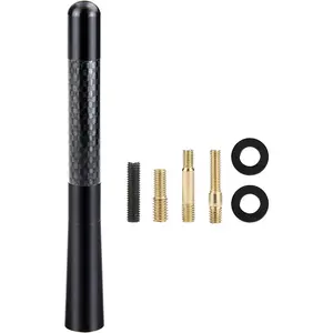 Universal Car Antenna Mast Carbon Fiber Truck Vehicle Replacement Short Antenna 4.7 inch Compatible with Ford, Dodge, Jeep, Toyota, Nissan, Mazda