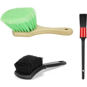 Wheel Rim & Tire Brush Set, Soft & Stiff Bristle Wash Cleaning Supplies Kit for   Exterior Surface, Carpet, ,SUV,RV,