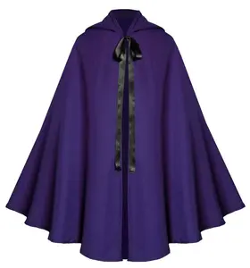 Men's Women's Gothic Steampunk Victorian Medieval Renaissance Larp Theater Historical Viking Ranger Western Pirate Hooded Cape Capelet Cloak