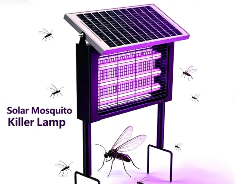 Solar Mosquito Zapper, Household Pest Control Device - 360° UV Light, High-Efficiency Zapping, 2-Gear Adjustment, Large-Capacity Battery, Waterproof Portable Design for Patio, Camping, Ideal Summer Gift