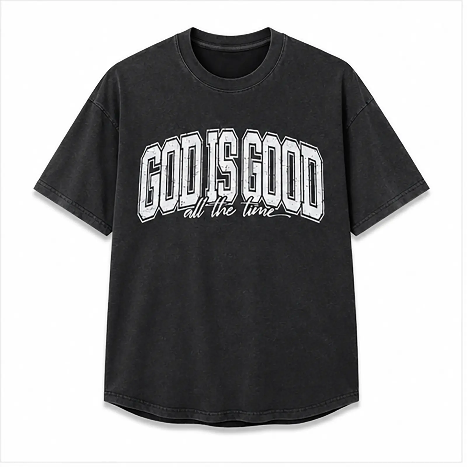 God Is Good All the Time Christian Graphic T-Shirt, Unisex Short Sleeve Faith Inspirational Tee, Vintage Religious Shirt for Women & Men, Church Gift
