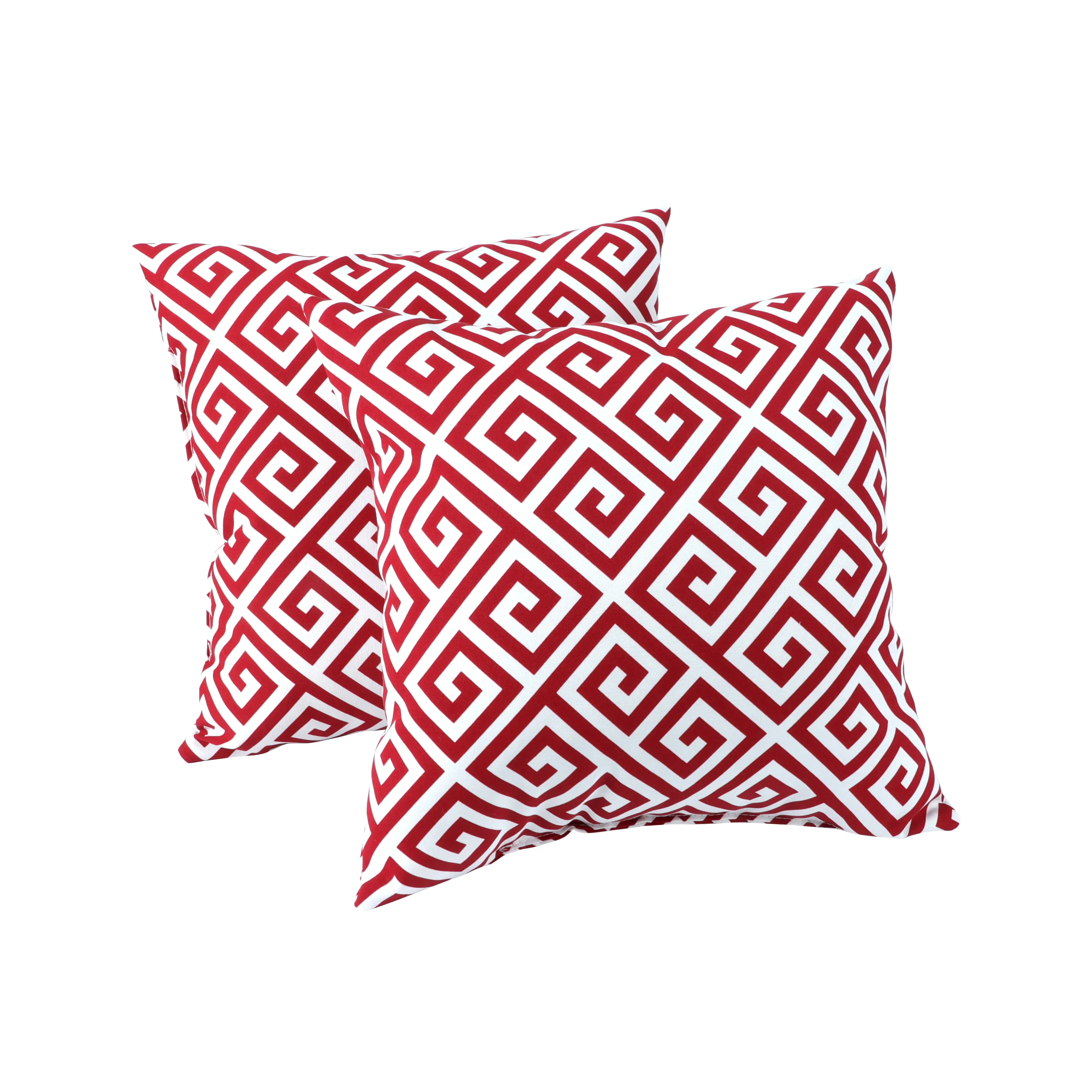 2 Pack Outdoor Throw Pillows, Waterproof & Fade-Resistant Patio Cushions for Garden, Porch, Poolside Furniture - Soft & Comfortable Decorative   (18x18 Inch, RHOMBUSBEIGE Fabrics)
