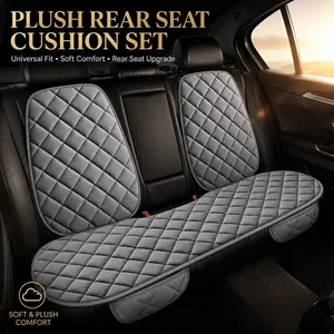 3pcs Luxury Plush Car Backrest Cushions, Thick Soft Back Support, Easy Clean Removable, Universal Fit for All Car Models, Car Seat Accessories