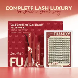 TIER | Fulluxy Prism Veil Collection | 3D Natural Cluster DD Curl, Breeze Spider Lashes Kim&Kylie Lashes Smudge-Proof Waterproof, Super Soft Thin Band, Beginner-Friendly Fluffy DIY Design for Natural Daily Glowup & Voluminous Look Makeup Cosmetic