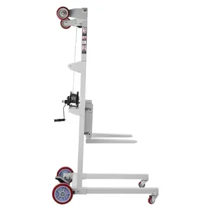 VEVOR Material Lift Winch Stacker, 551 lbs Capacity Pallet Truck Dolly, 70 in Max Lifting Height Manual Winch Stacker, Multifunctional Manual Pallet Truck Stacker with Wheels and Adjustable Fork
