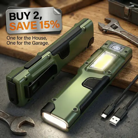 1500 Lumens Minimalist EDC Tactical Unisex LED Torch - 8-Mode, Pocket Portable, USB-C Rechargeable, Digital Display, IPX5, Side Light, Clips, Adjustable Brightness, Handheld Grip, Built-In Batteries, EDC-Ready for Travel Days, for Outdoor Hiking
