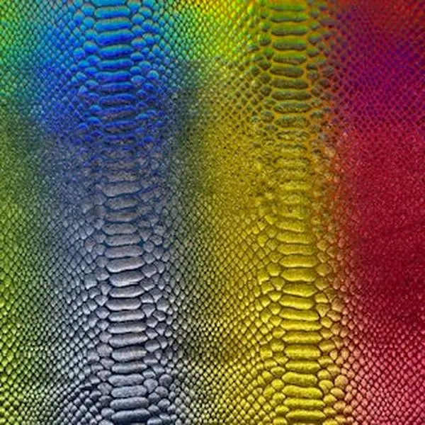 4-Way Stretch Spandex Fabric, Holographic Tie-Dye Snake Print for Cosplay, Cheer Costumes, and Dancewear, 60" Wide, Arts And Crafts, Rainbow Hologram, Line Dry, Foil Tie-Dye, Hand Wash Only, Dresses