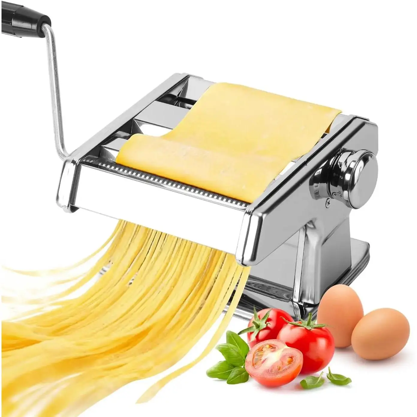 Pasta Maker Machine Noodle Maker Stainless Steel 9-Level Thickness Adjustment for Home Kitchen Fresh Spaghetti