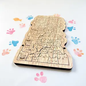 A Challenging 'Hundred Cats' Puzzle Game – Extremely Difficult, Irregular Shapes, Wooden Puzzle, Perfect for Christmas And New Year Gifts, Mixed Colors, Brain Teaser Toy | Whimsical Design | Decorative Puzzle, Jigsaw Puzzle