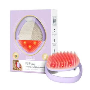 FOREO FLIP Play Advanced LED Light Hairbrush - Multi-Functional 3-in-1 Hair & Scalp Stimulator, Follicle Activator & Anti Hair Loss Brush with Blue, Green and Red Light for Stronger, Fuller Hair
