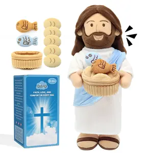 Yelakey 14" Jesus Plush Talking Doll,Jesus Stuffed Doll Plushie Speaks Bible Verses Story Bible Songs Religious Gift for Kids Easter Christmas outdoorfun