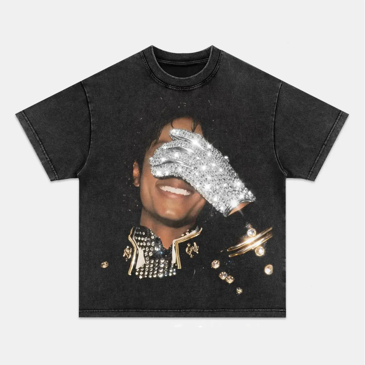 MICHAEL JACKSON Oversized Crew neck Acid Wash Mens tshirt,Mens Graphic Tees, Comfort Shortsleeve Casual, Streetwear tee for Men and Women,Vintage Style Graphic Design T-Shirt Cotton Menswear,Vintage Baggy Style Streetwear Tops