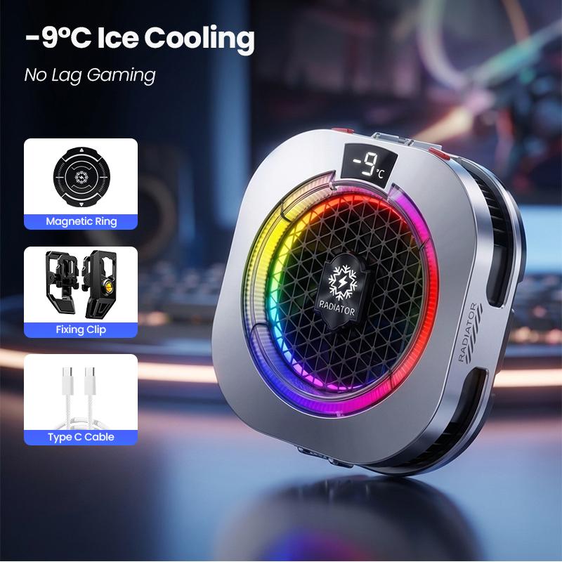 BlueWow TH16 Pro Max Portable USB Phone Cooler - 5 Modes, Stepless Level Adjustment, Vibrant RGB Lighting, Magnetic & Clip-On Design, Charging Gaming Accessory, Gift Box for Mobile PUBG, CODM detail 5