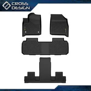 CROSSDESIGN TPE Floor Mats Fit For 2018-2025 Chevy Traverse 7-Seat All Weather TPE Rubber Floor Mats 3Row  Upgraded Version