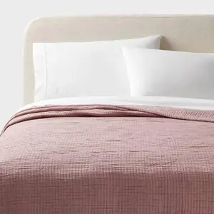 Threshold Jacquard Quilt Solid Double Cloth OEKO-TEX, Mauve, Full/Queen