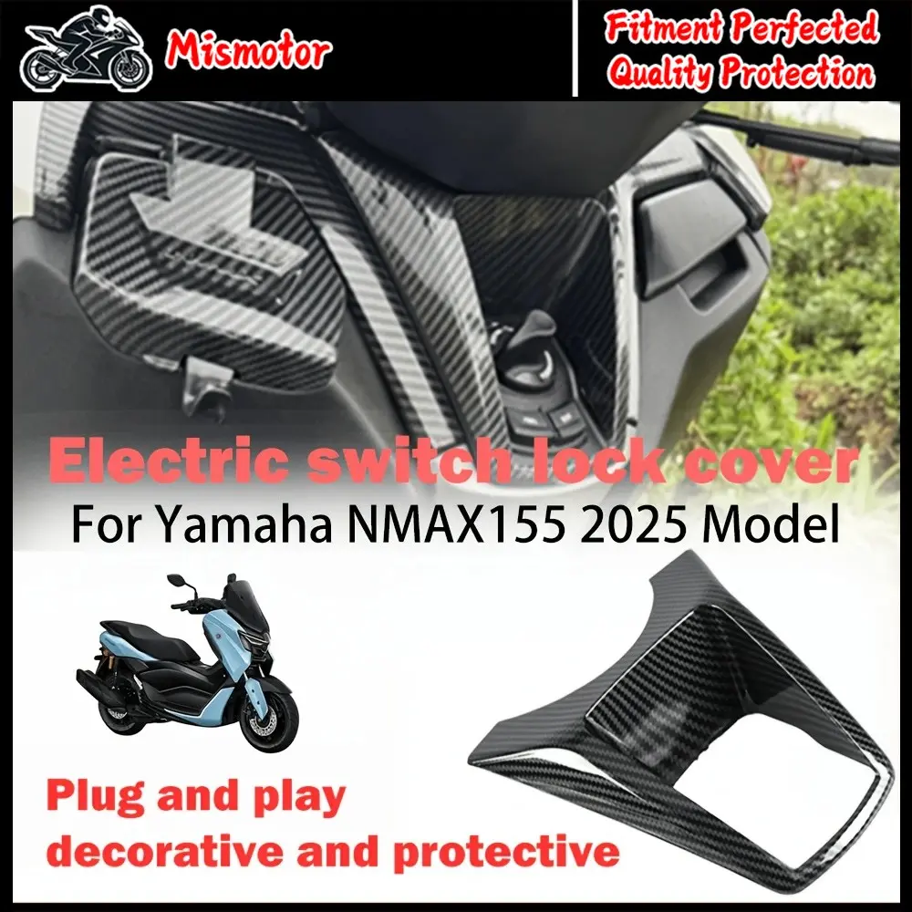 For Yamaha NMAX125 NMAX155 Nmax V3 2025 Turbo Nmax N-max155 2025 Motorcycle Accessories Decorative Cover Fitment Carbon Fiber Patterned Electric Door Lock