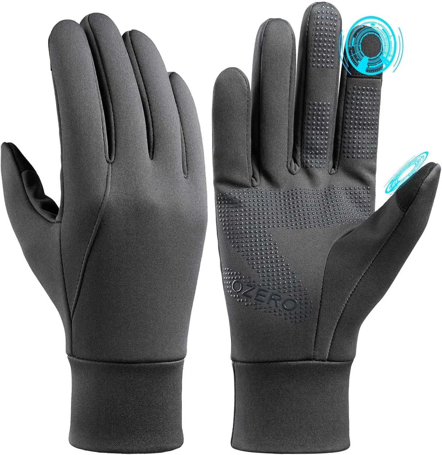 sportsOZERO Mens Winter Gloves, Thin and Warm Touchscreen Running Gloves for Men| Lightweight Gloves, Fleece Lining, Water-Resistant, Wind-Resistant, Silicone Grip, For Driving, Cycling And Hiking, Gifts
