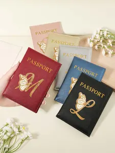 Letter Embossed Passport Case, Lightweight, Durable & Portable Passport Holder, Business Travel Document Organizer, Travel Essential Handbag