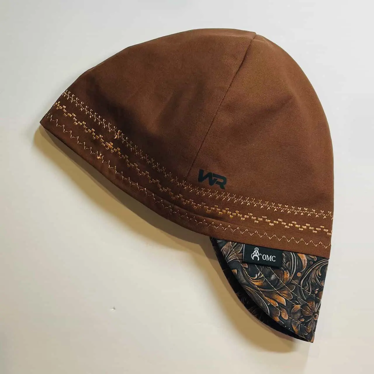 Copper Leather Pattern Welding Cap, Black Line Copper Leather Pattern Welding Cap, Black Line