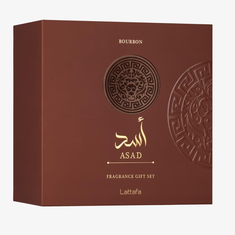 Lattafa Asad Bourbon 3 pcs Giftset EDP 100ml + 20ml EDP + Body Shower 100ml